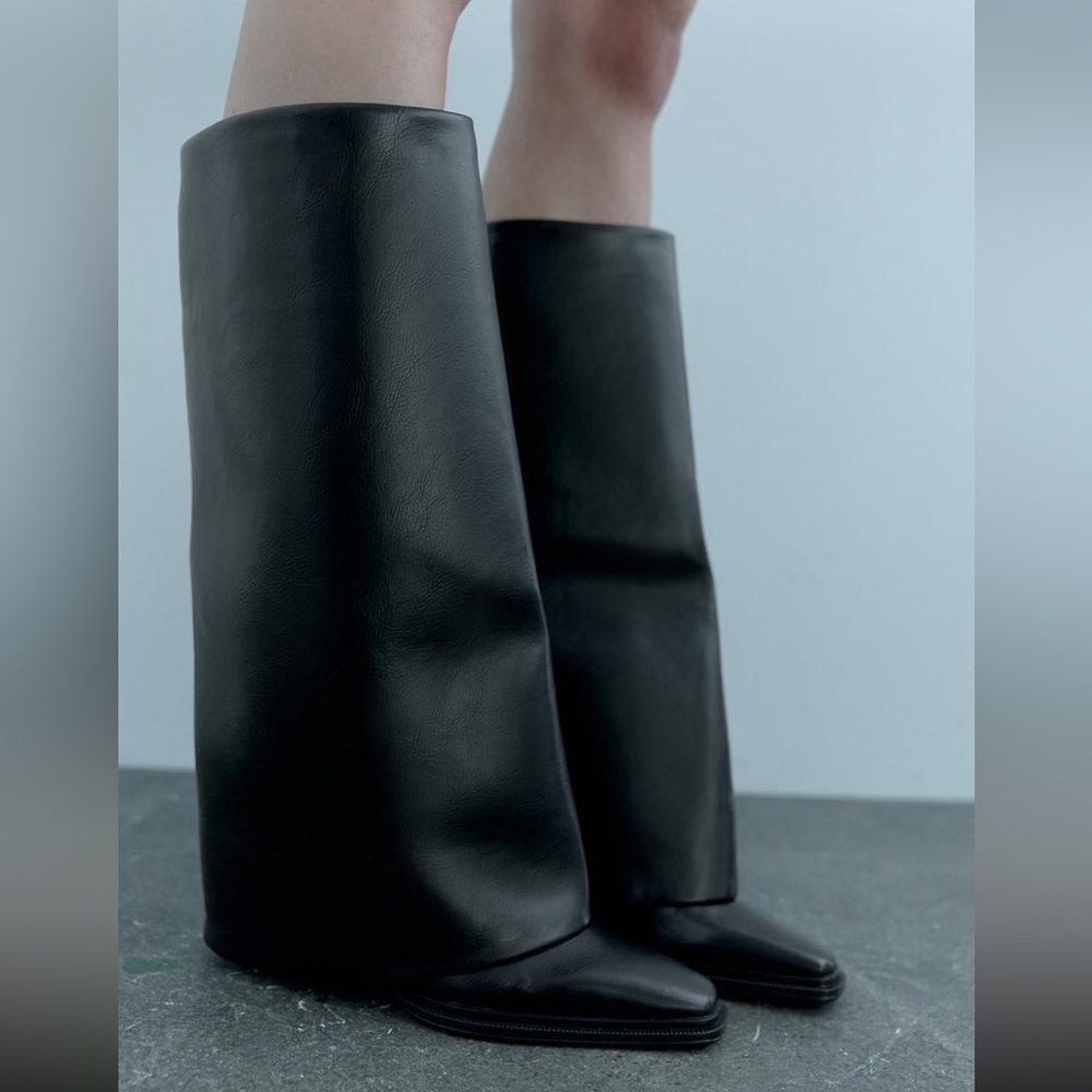 ZARA HEELED KNEE HIGH GAITER BOOTS